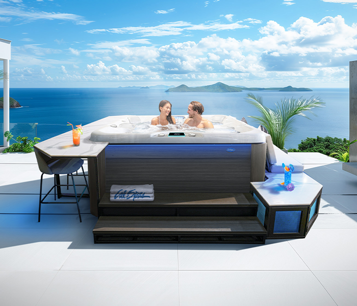 Calspas hot tub being used in a family setting - Westminister